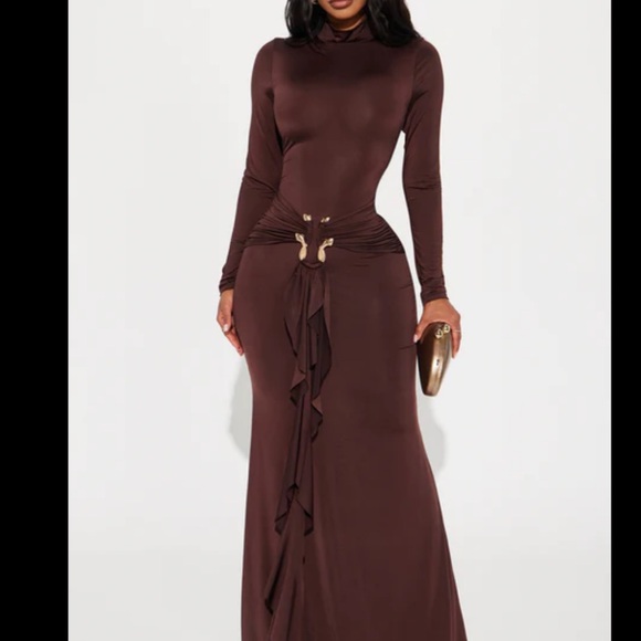 New Akira THE BEST ONE YET BROWN MAXI DRESS - Picture 6 of 17